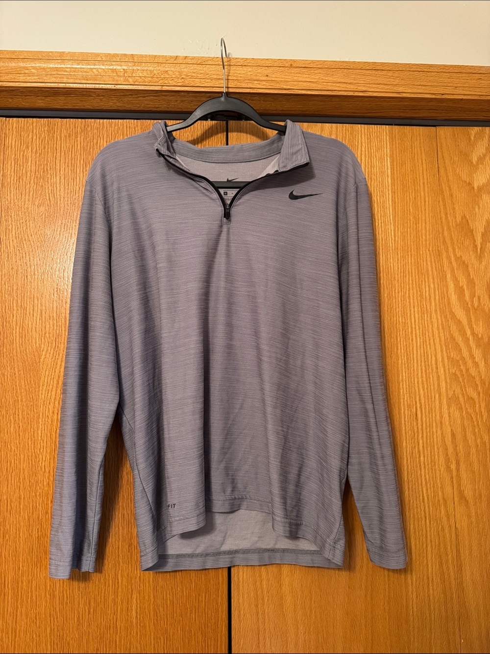 Nike Light Gray Quarter-Zip Athletic Pullover